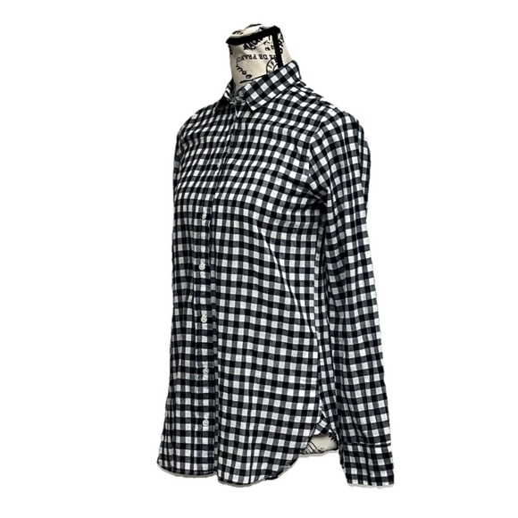 J.Crew Classic-Fit Boy Shirt in Crinkle Gingham Black White Check 00 Preppy - Picture 3 of 11